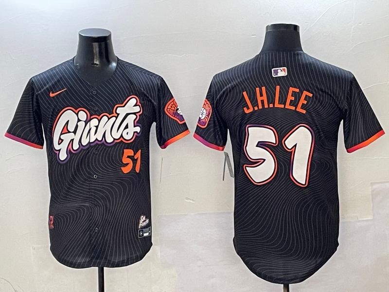 Men's San Francisco Giants Jung Hoo Lee #51 Black 2025 City Connect Limited Jersey